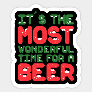 IT'S THE MOST WONDERFUL TIME FOR A BEER Sticker